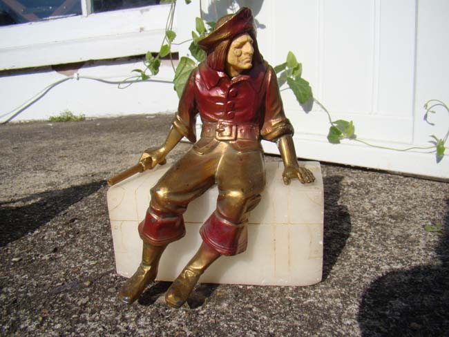 A charming pair of Pirate sitting on a treasure chest bookends circa 1928 — image 3